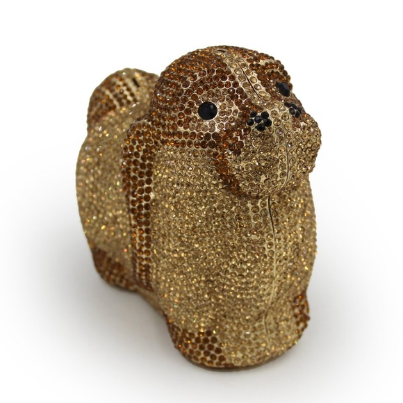 Gold Puppy Crystal Clutch - Picture 3 of 4